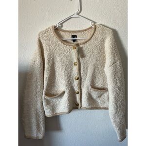 Cream Button-Up Women's Jacket